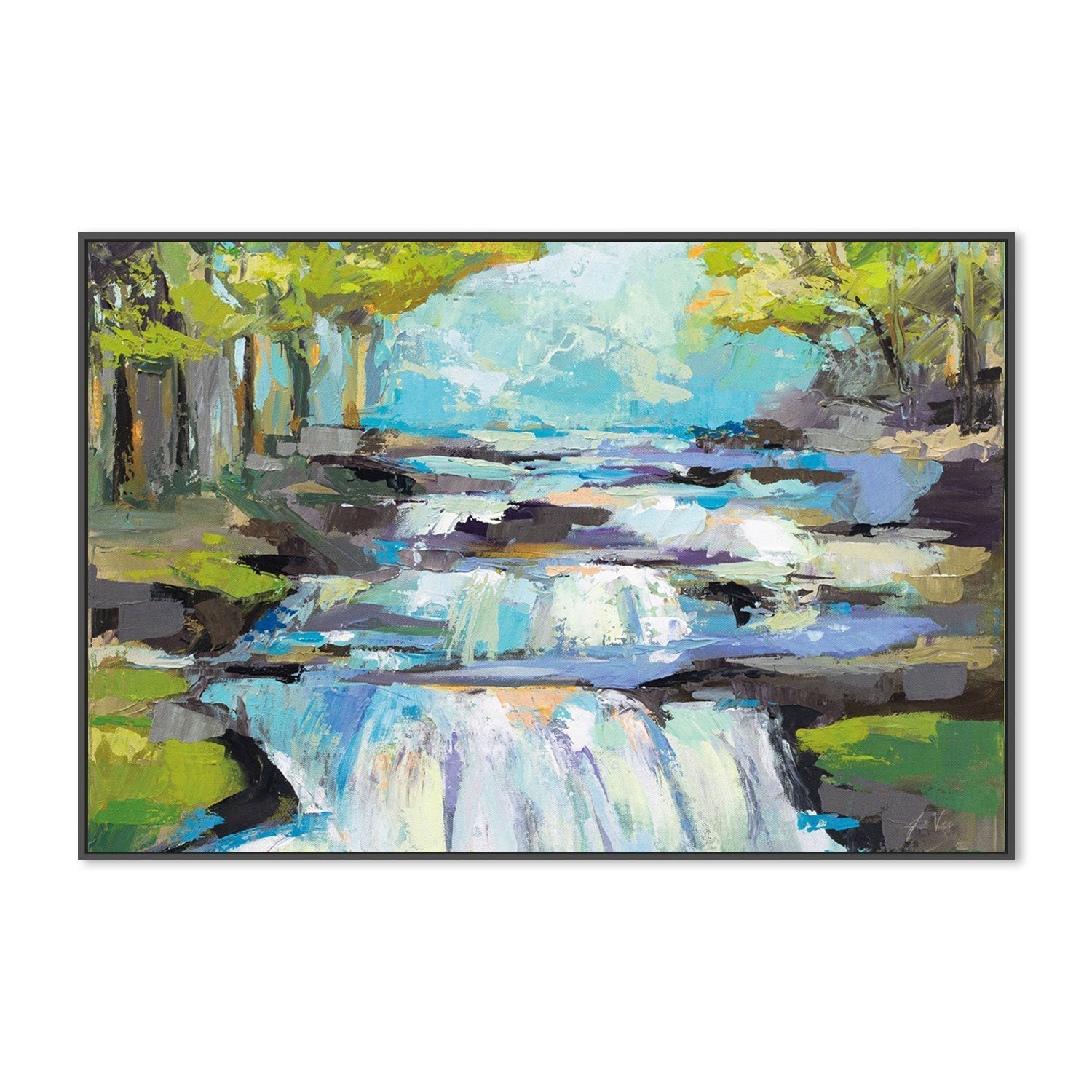 Waterfall , By Jeanette Vertentes |Wall Art Print Framed Canvas Poster ...